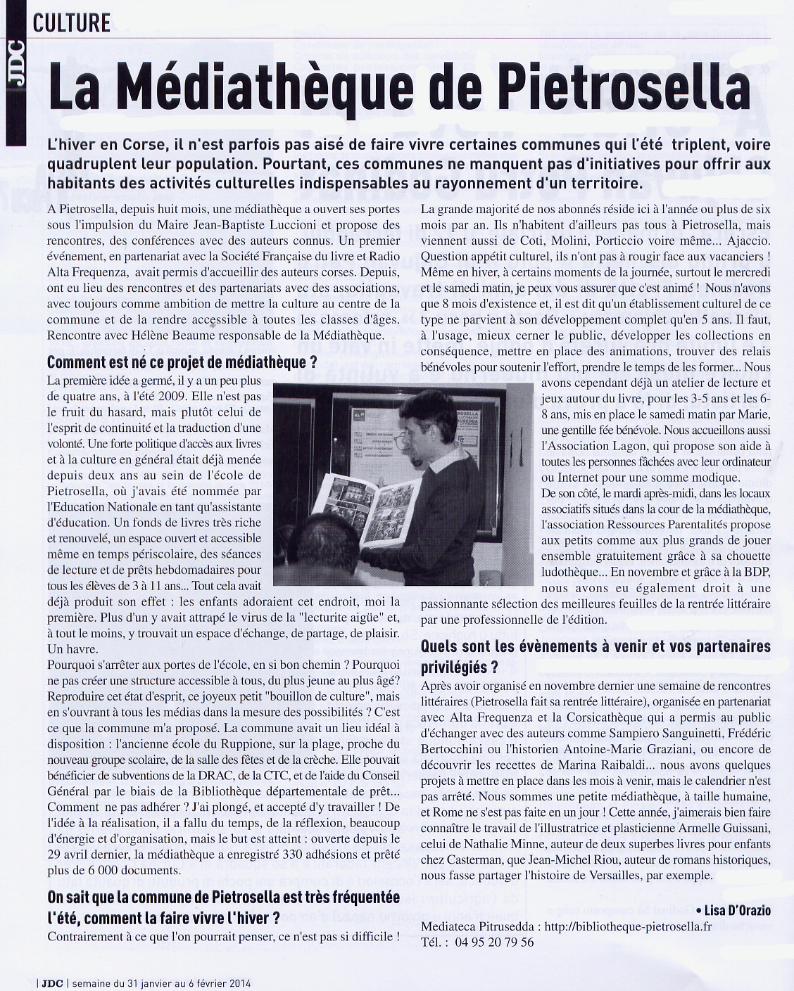 31/01/2014 - Journal de la Corse