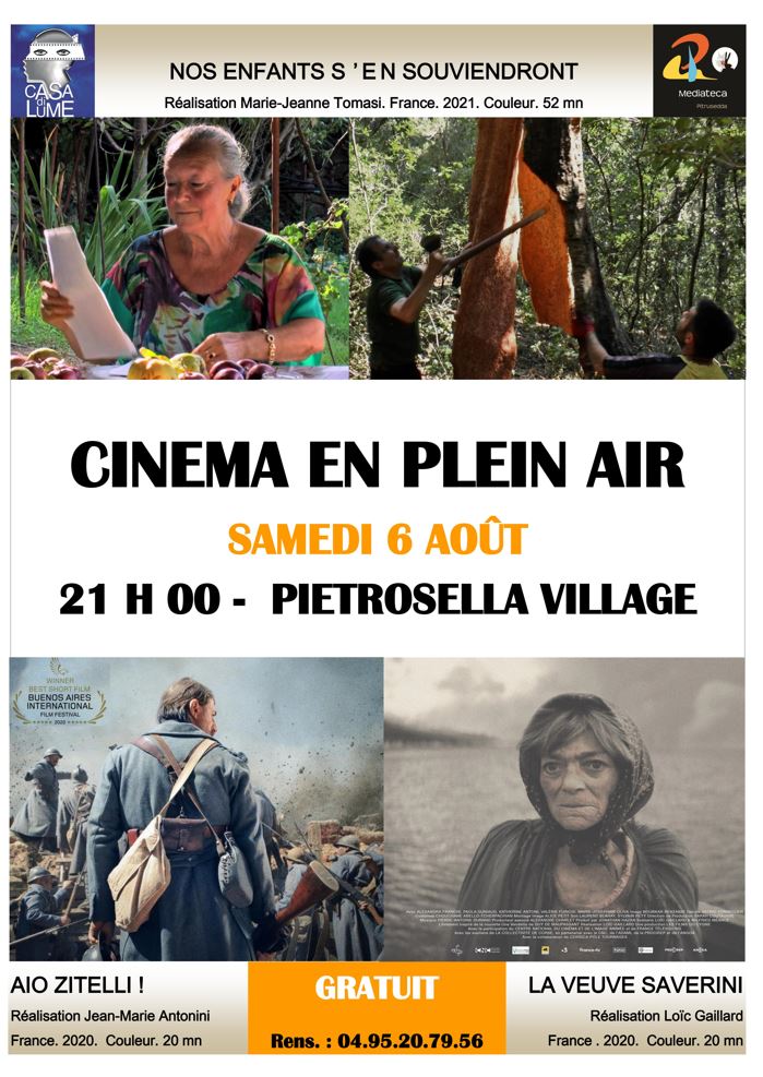 Cinéma en plein air : le 6 août au village de Pietrosella