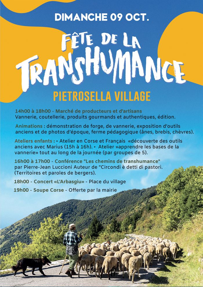Le retour de la fête de la Transhumance : 3ème édition au village de Pietrosella - Dimanche 9 octobre