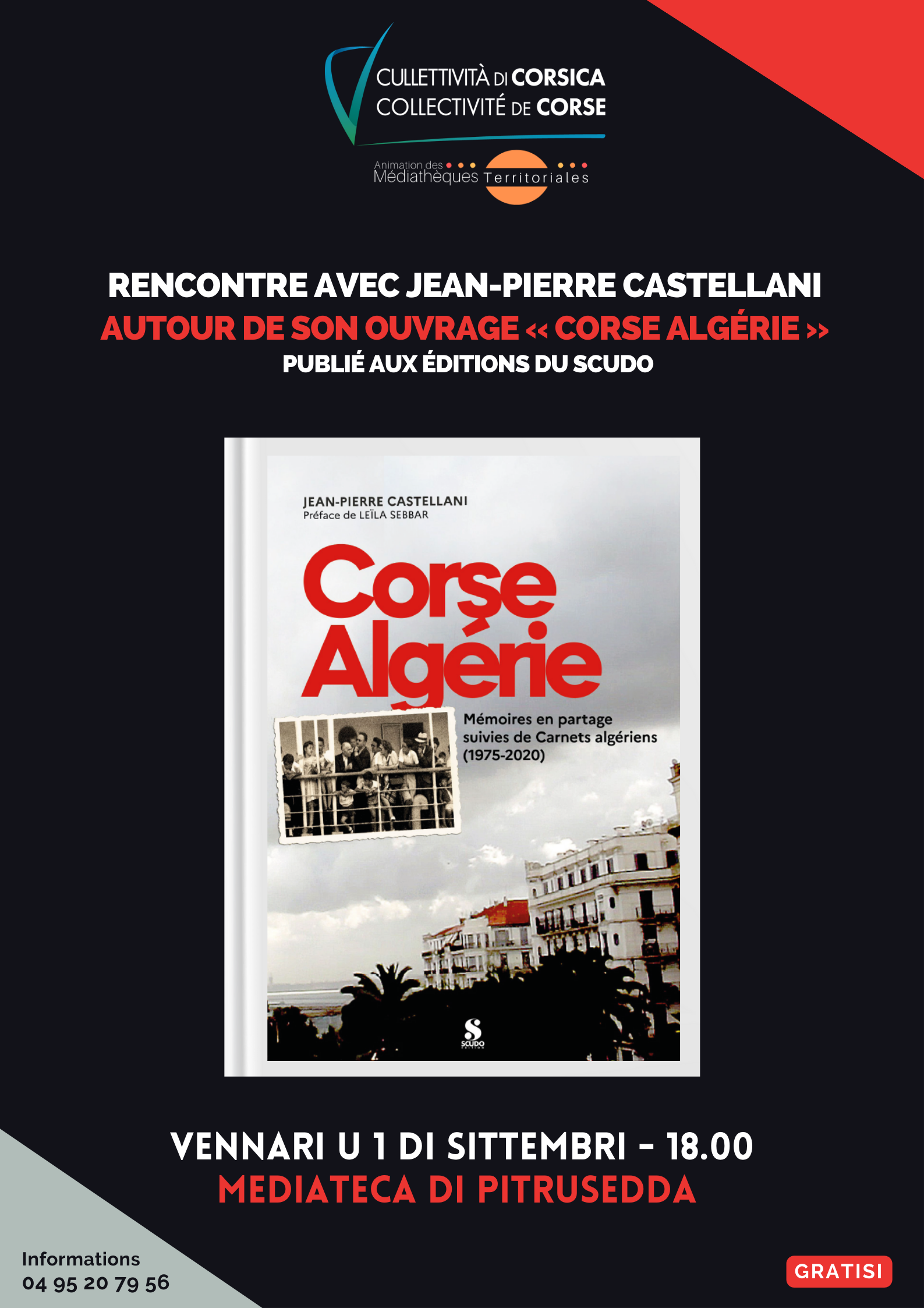 Rencontre littéraire - Corse-Algérie de Jean-Pierre Castellani - 1er septembre