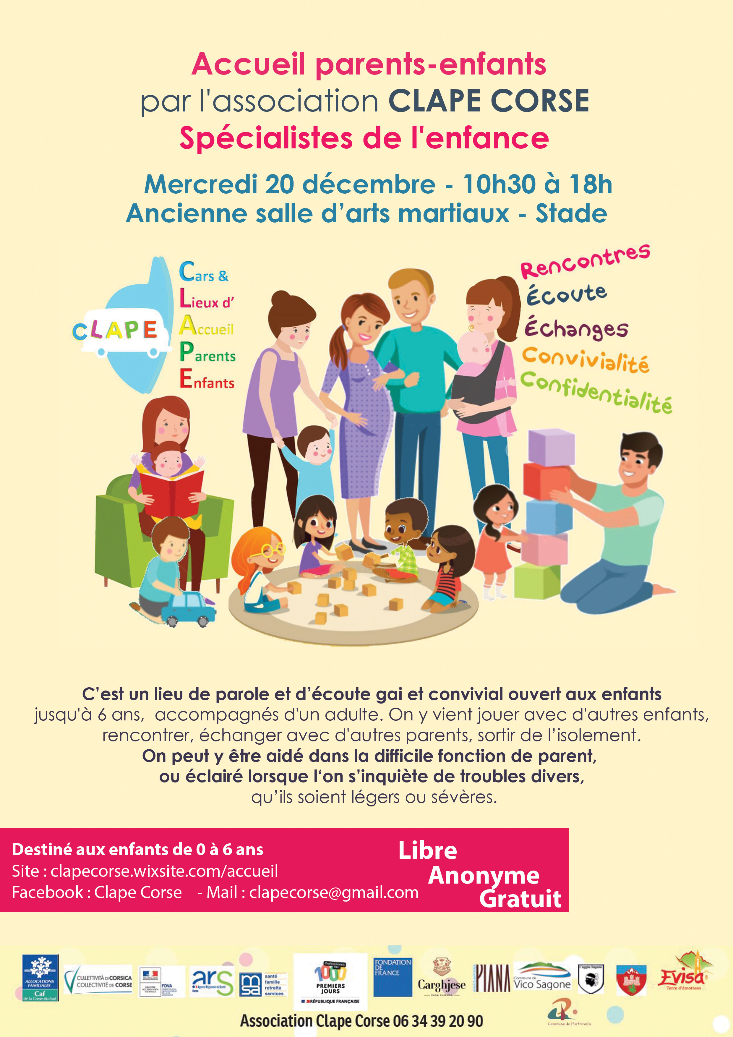 CLAPE CORSE - Accueil parents/enfants - Mercredi 20 décembre